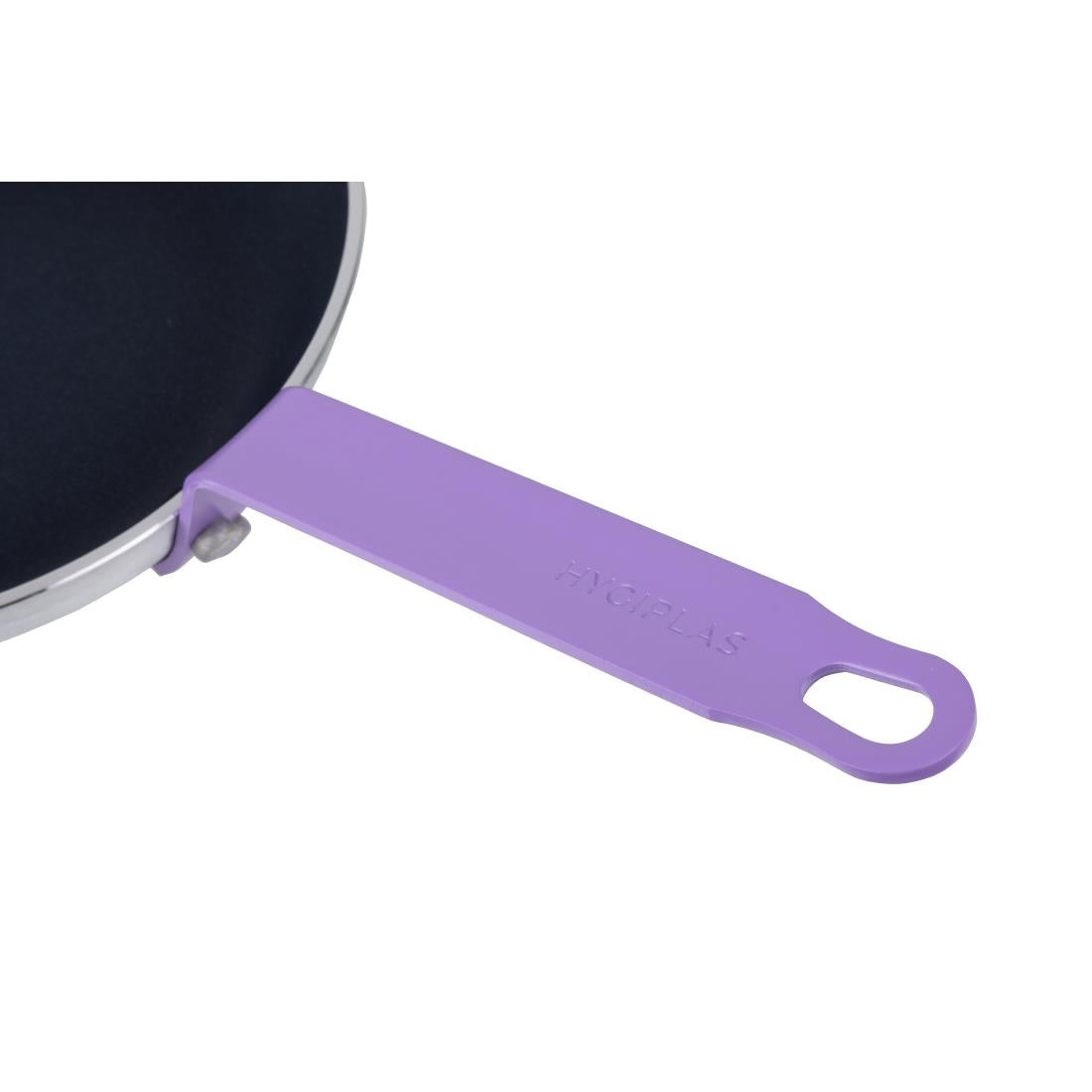 Poêle en aluminium antiadhésive Hygiplas Teflon Platinum Plus avec poignée violette 24cm - NISBETS