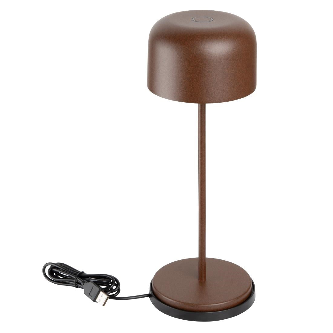 Lampe de table avec abat-jour rond Olympia Lucca marron 300mm