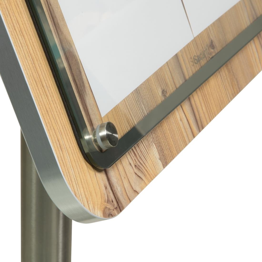 Porte-menu mural en chêne Securit 4xA4 (sans poteau ni socle) - NISBETS