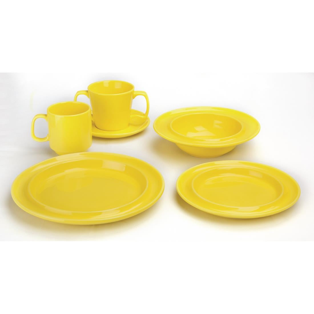 Assiettes bord surélevé Heritage Olympia jaunes 253mm (lot de 4)