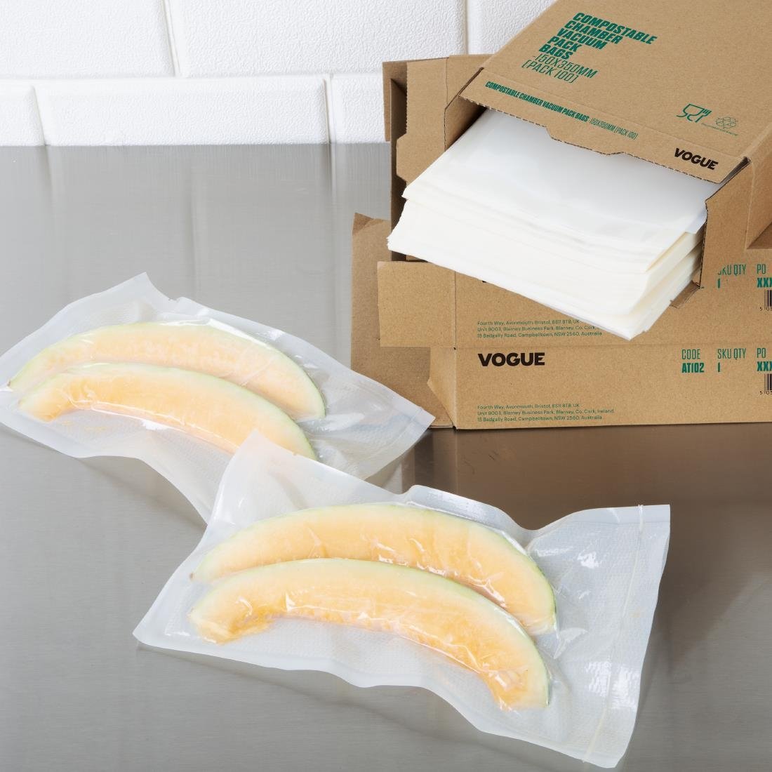 Sacs sous vide compostables Vogue 150x250mm (lot de 100)