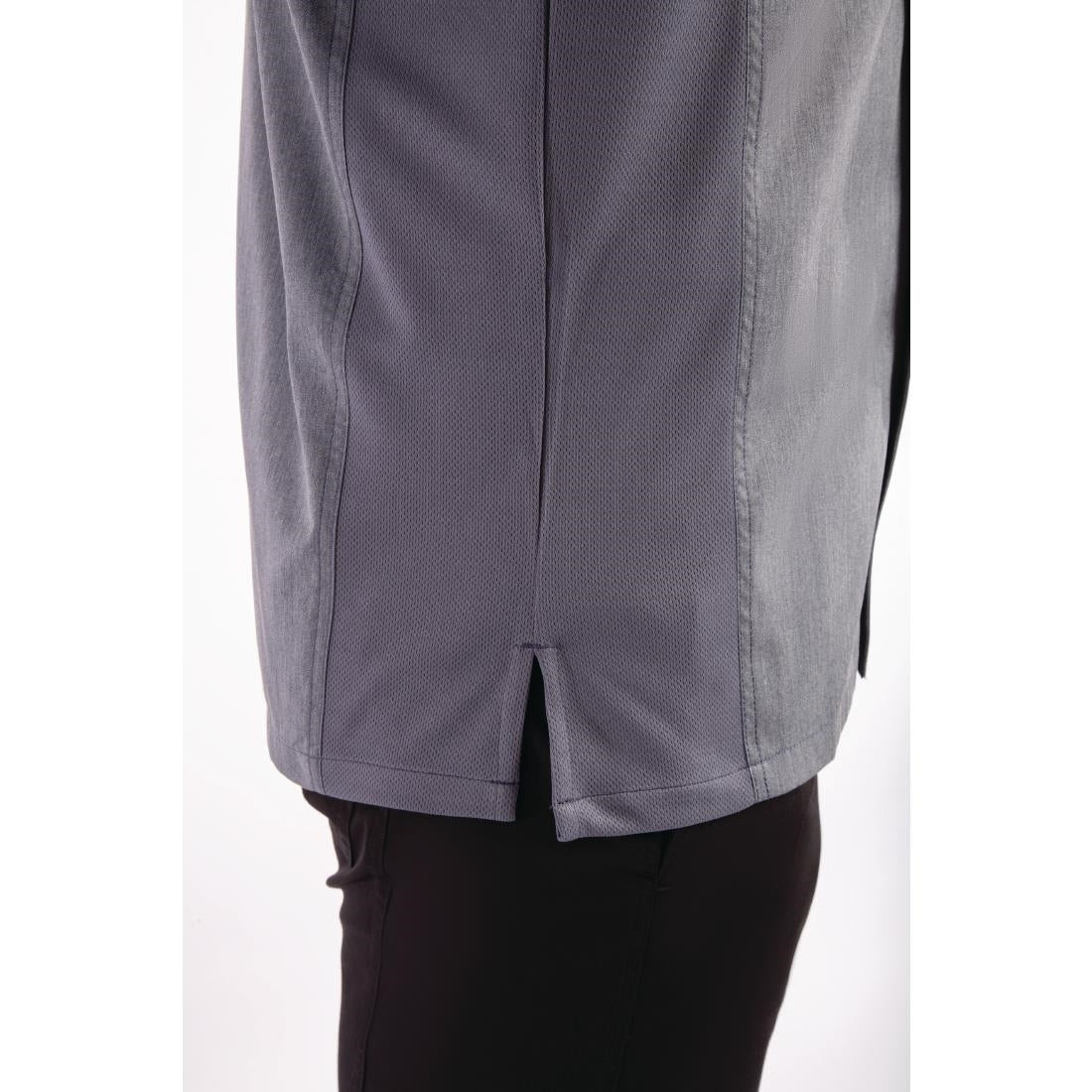 Veste de cuisine mixte légère manches courtes à fermeture éclair Springfield Chef Works Urban bleu encre - NISBETS