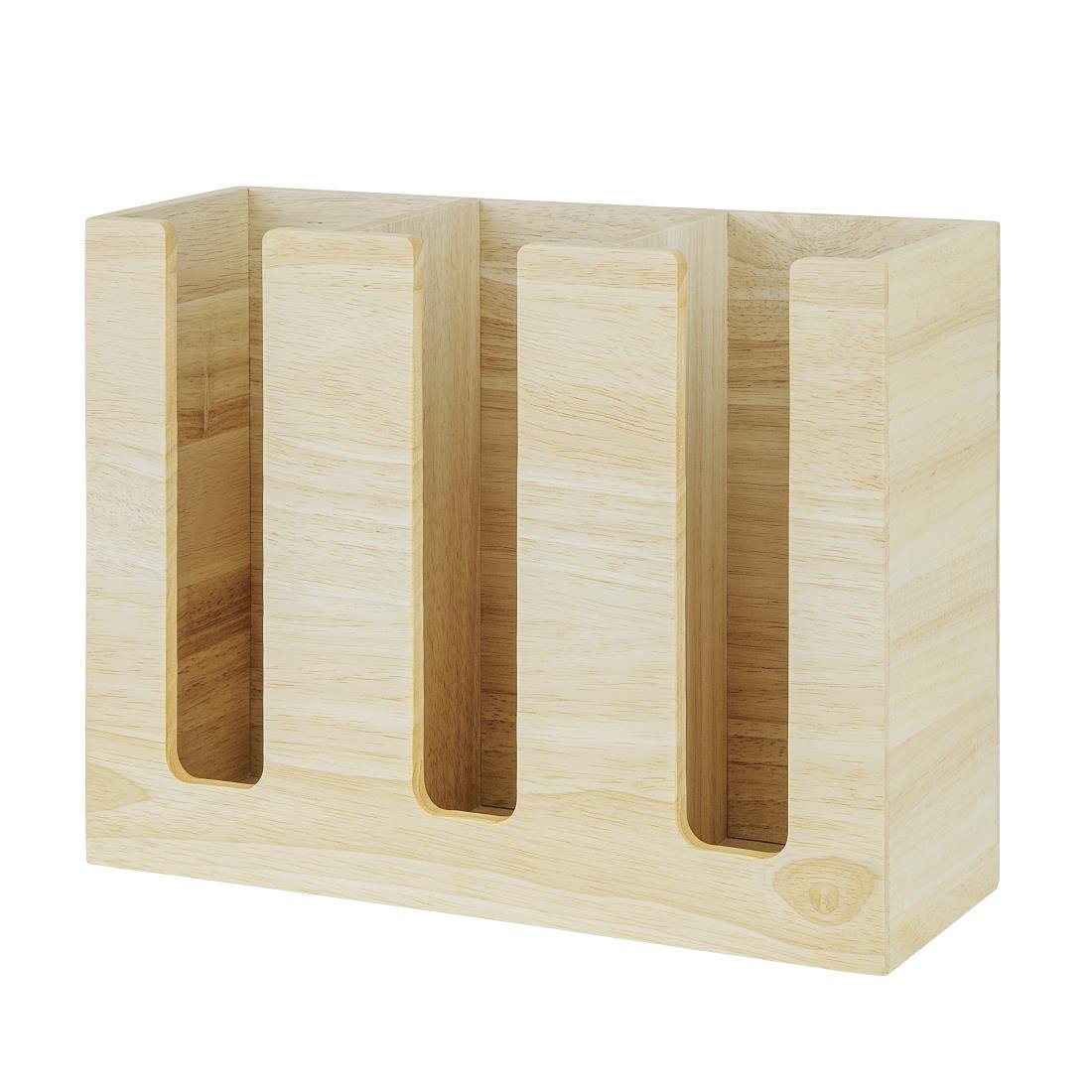 Organisateur de gobelets jetables en bois d'hévéa Olympia 340x120x240mm