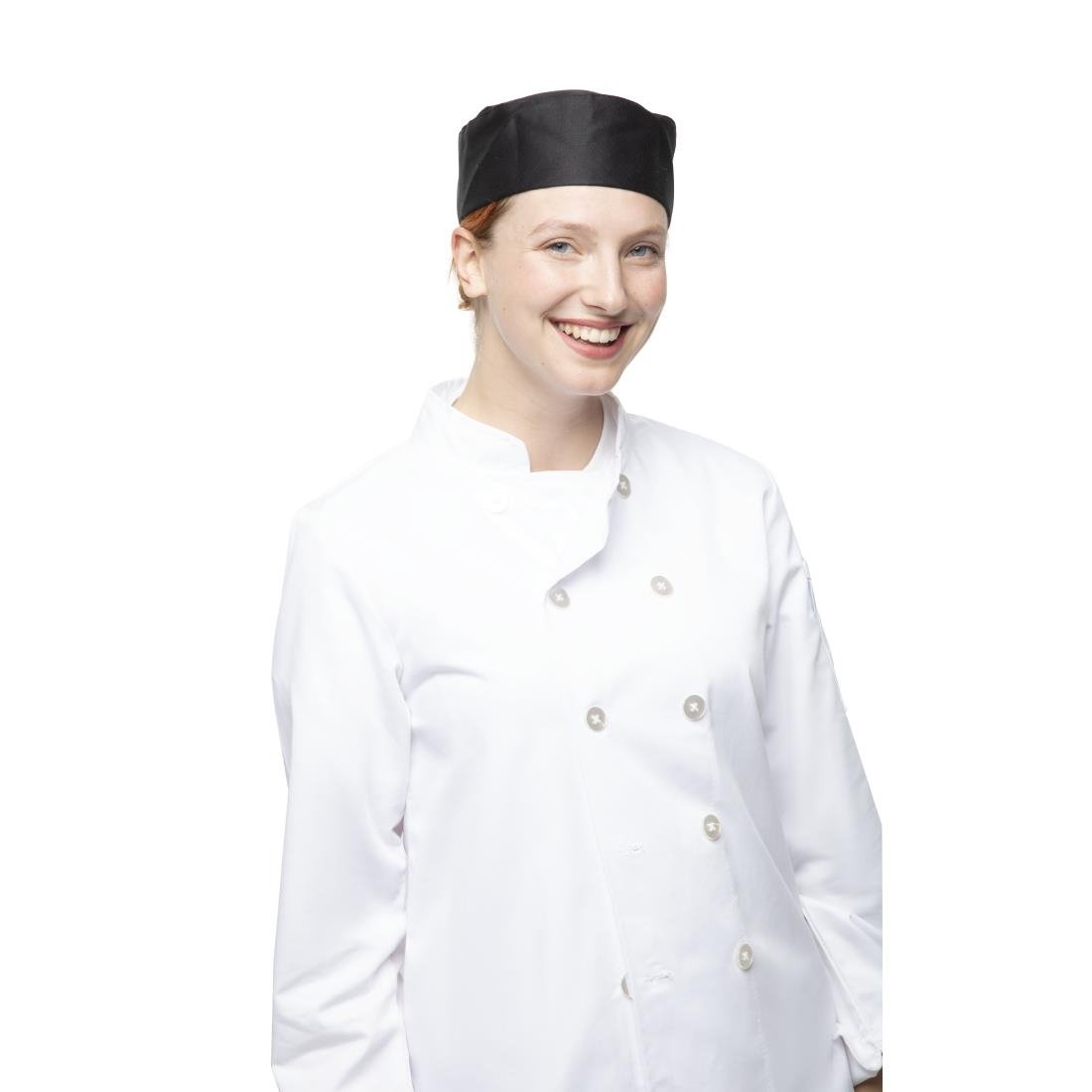 Calot de cuisine en polycoton Whites noir L - NISBETS