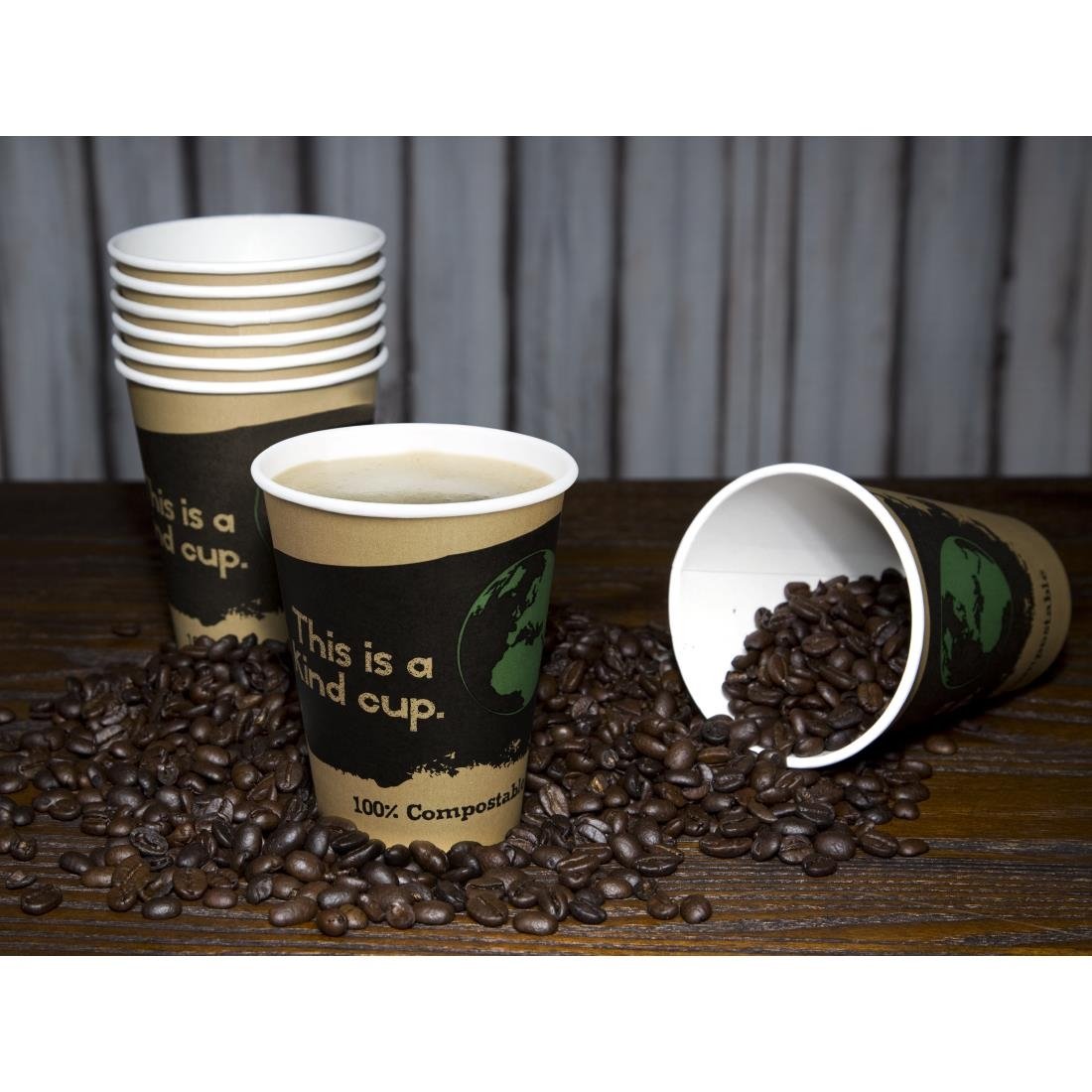 Gobelets boissons chaudes PLA simple paroi compostables 34 cl Fiesta Compostable (x1000) - NISBETS