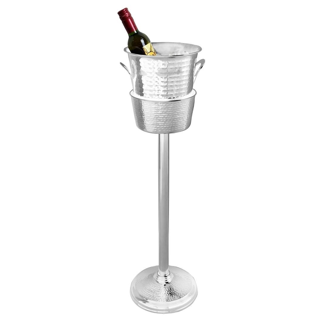 Porte-seau à vin sur pied en inox martelé Olympia - NISBETS