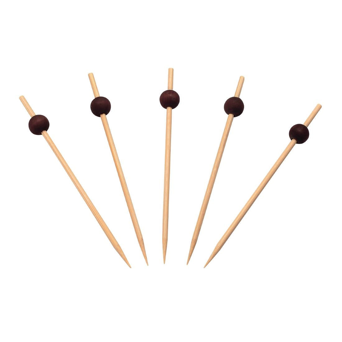 Piques en bambou avec boule noire Sier Disposables 120mm (lot de 250)