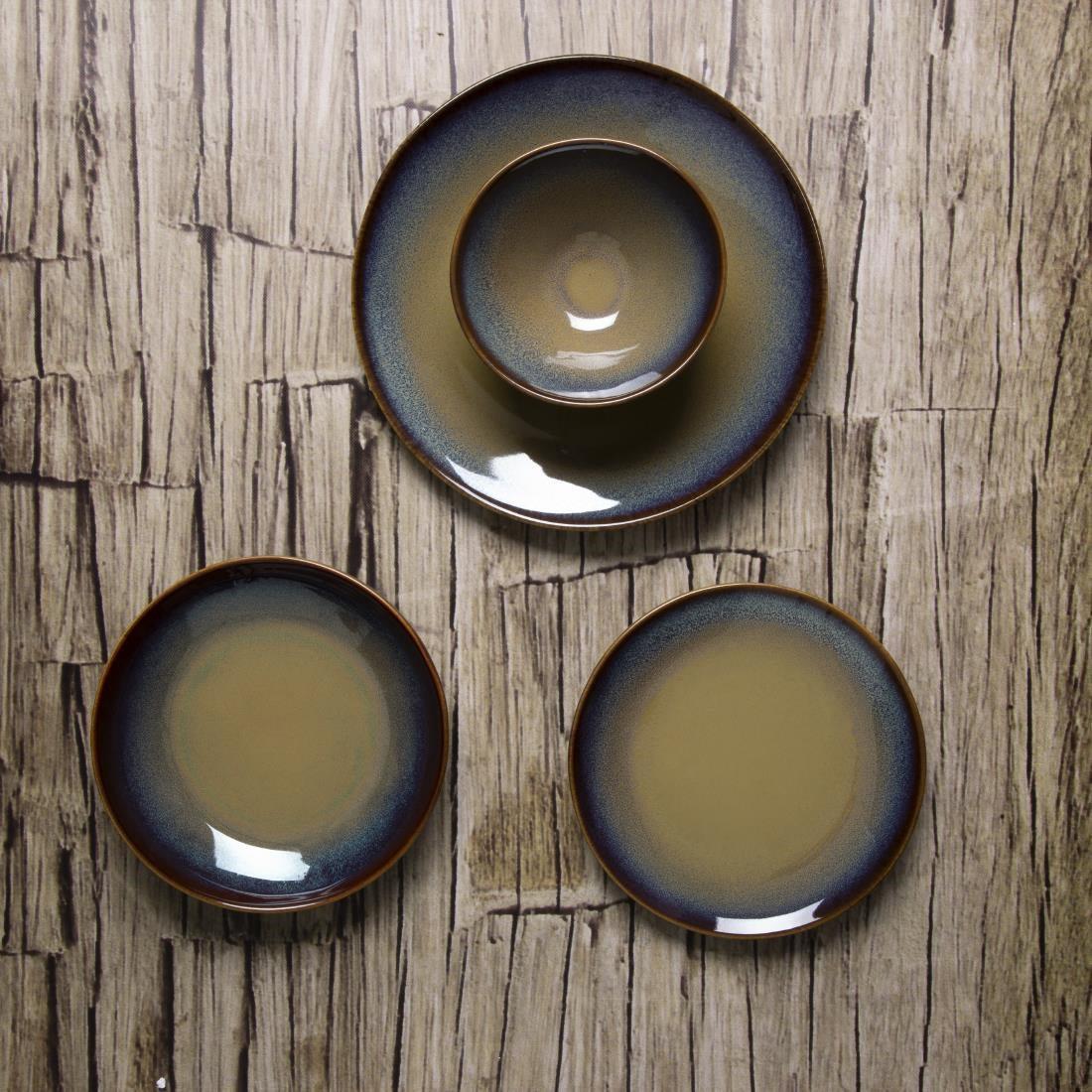 Assiettes plates Olympia Birch aubergine 270mm (lot de 6)