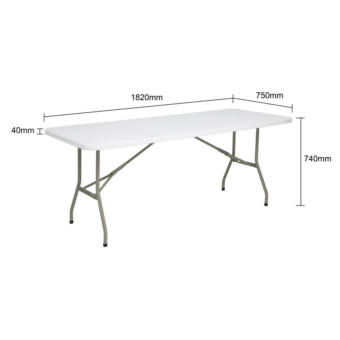 Table pliante rectangulaire Bolero blanche 1,8m - NISBETS