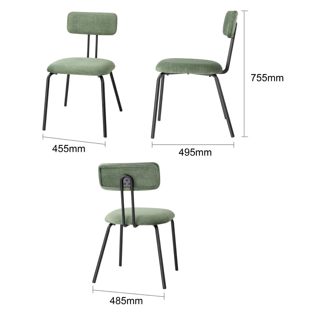 Chaises Bolero Fairfield noyer et vert (lot de 2)