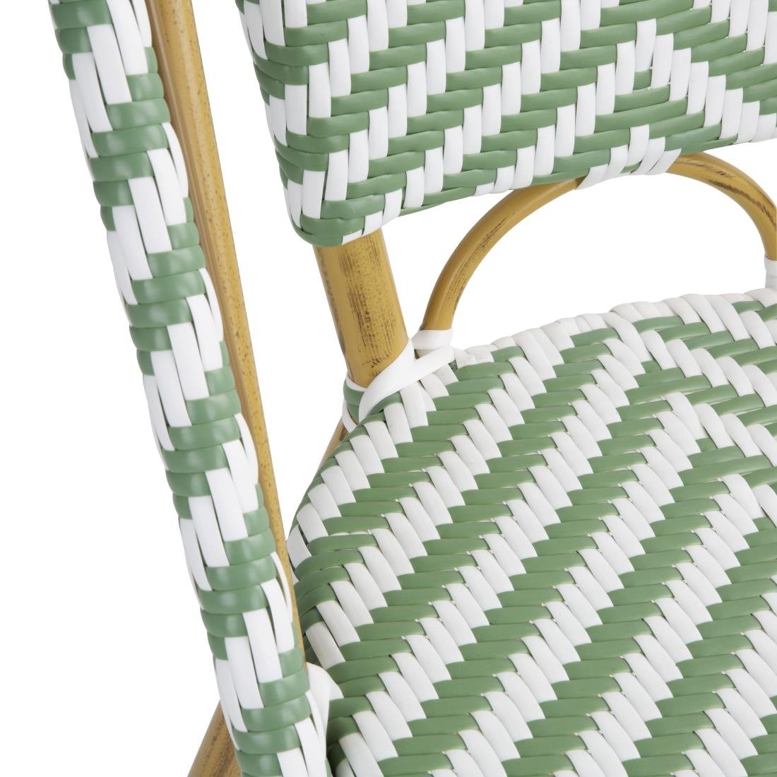 Chaises style parisien en rotin PE Bolero vert clair (lot de 2)
