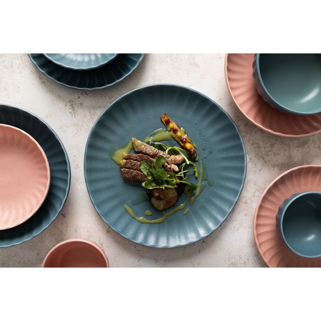 Assiettes plates Olympia Corallite vertes 205 mm (lot de 6)