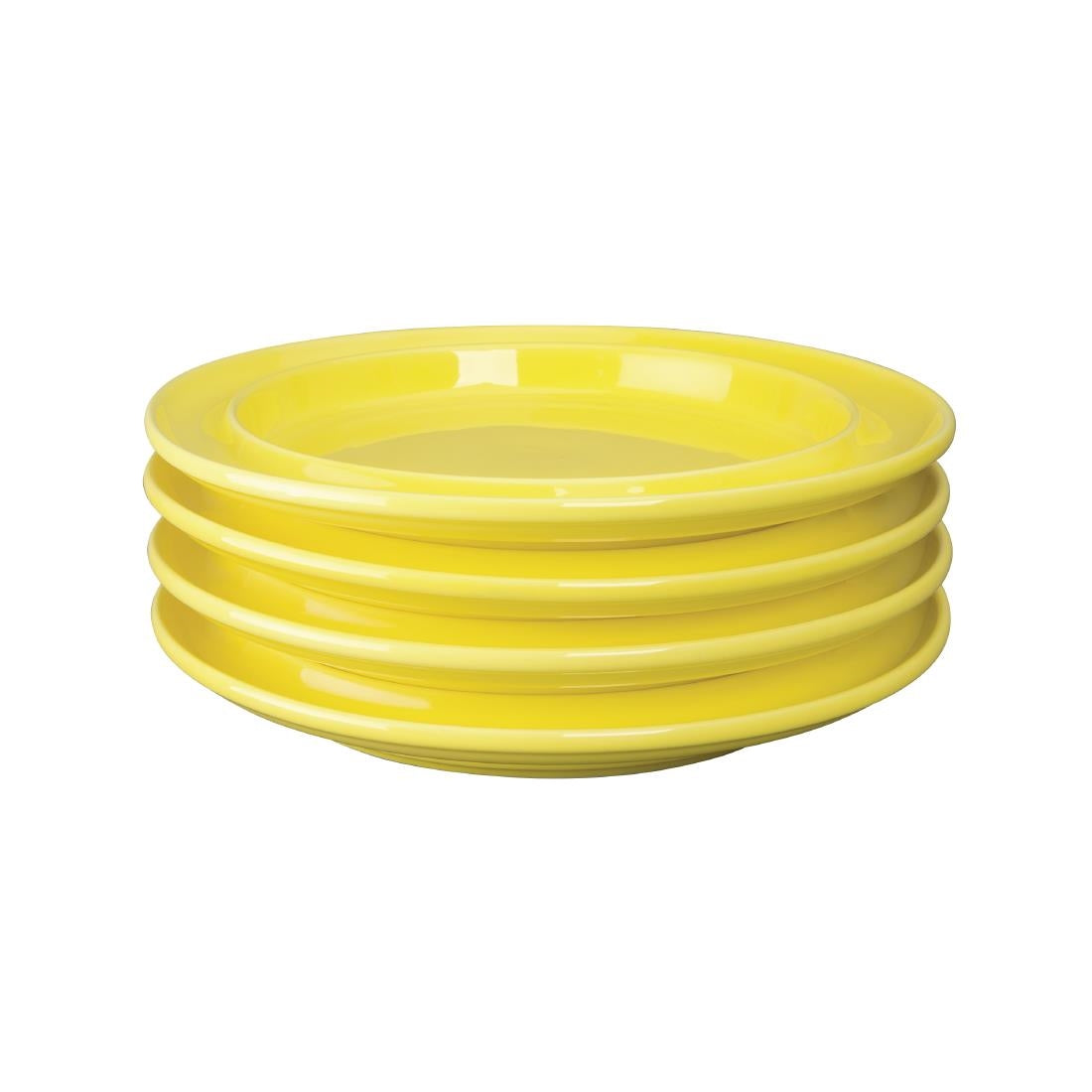 Assiettes bord surélevé Heritage Olympia jaunes 253mm (lot de 4)