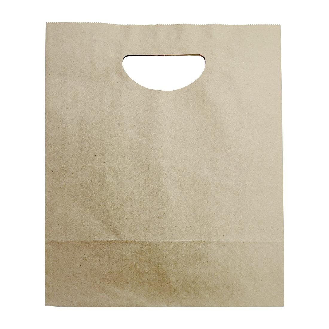 Grands sacs en papier avec poignée découpée en D Fiesta Recyclable marron (lot de 250)