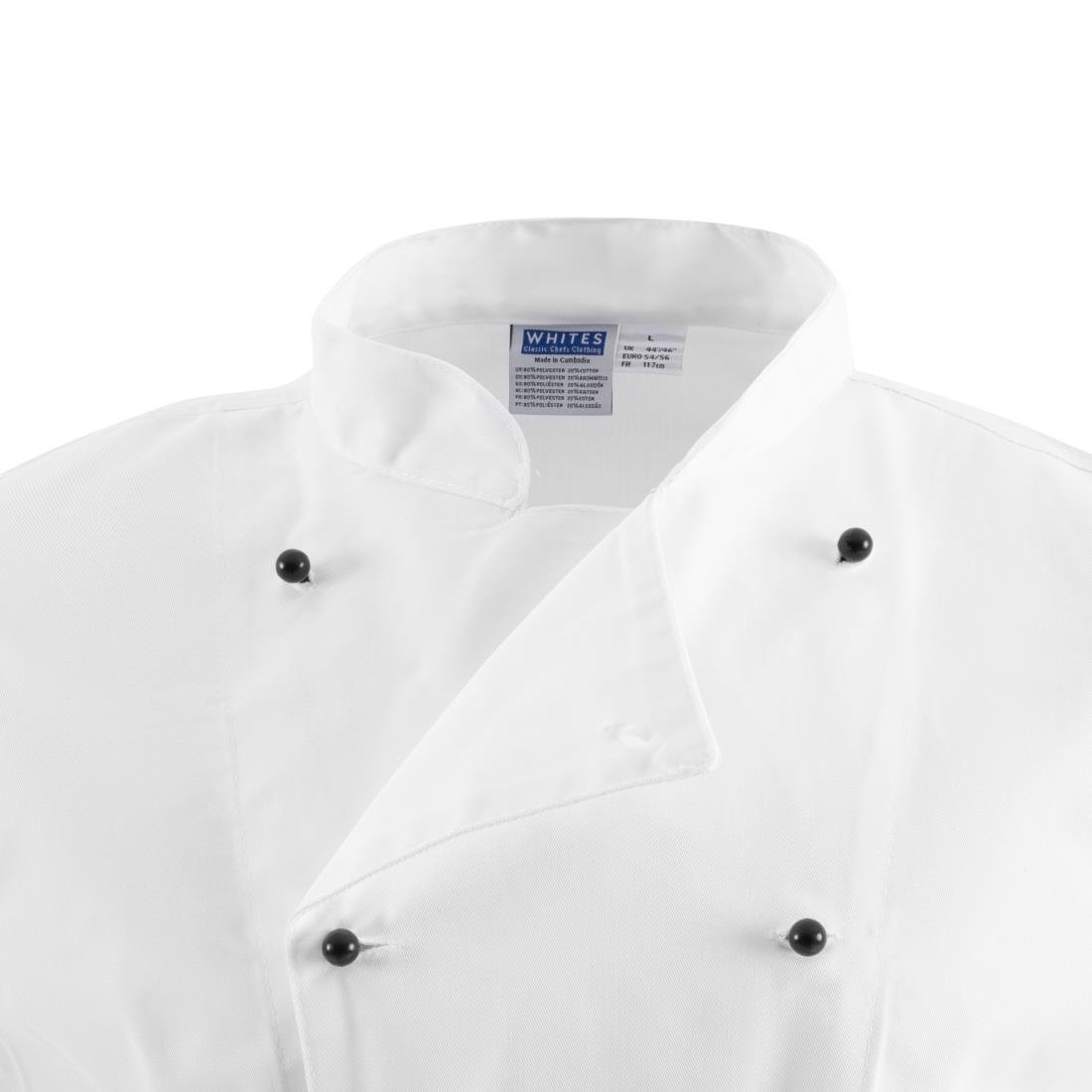 Veste de cuisine mixte Whites Chicago manches courtes blanche - NISBETS