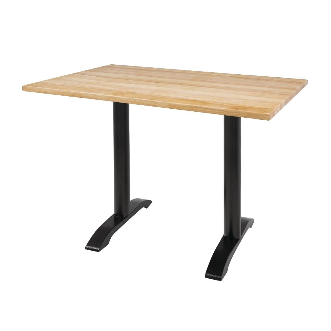 Plateau de table rectangulaire pré-percé coloris bois naturel Bolero 700 x 1100mm - NISBETS
