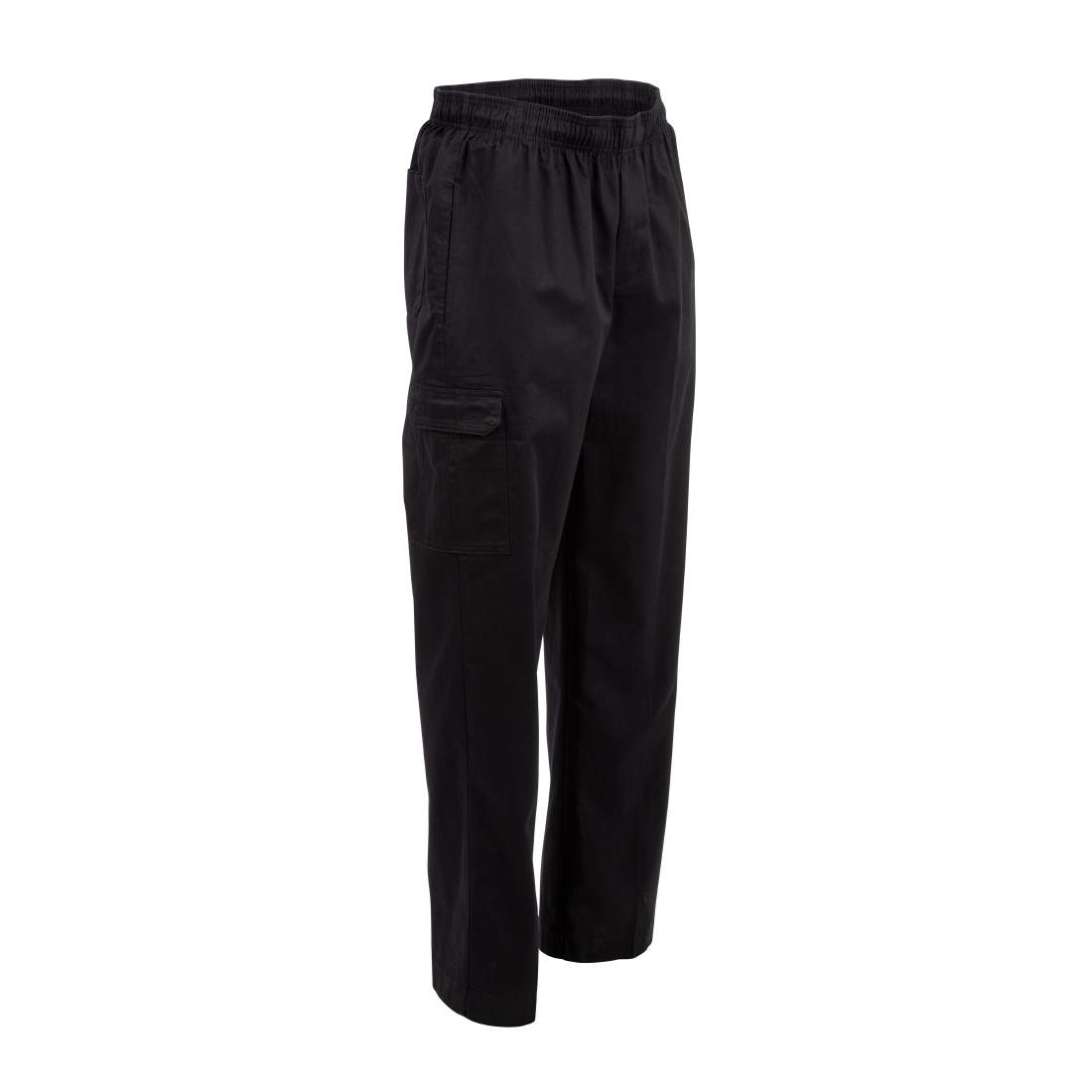 Pantalon de cuisine mixte Chef Works Slim Fit Cargo noir - NISBETS
