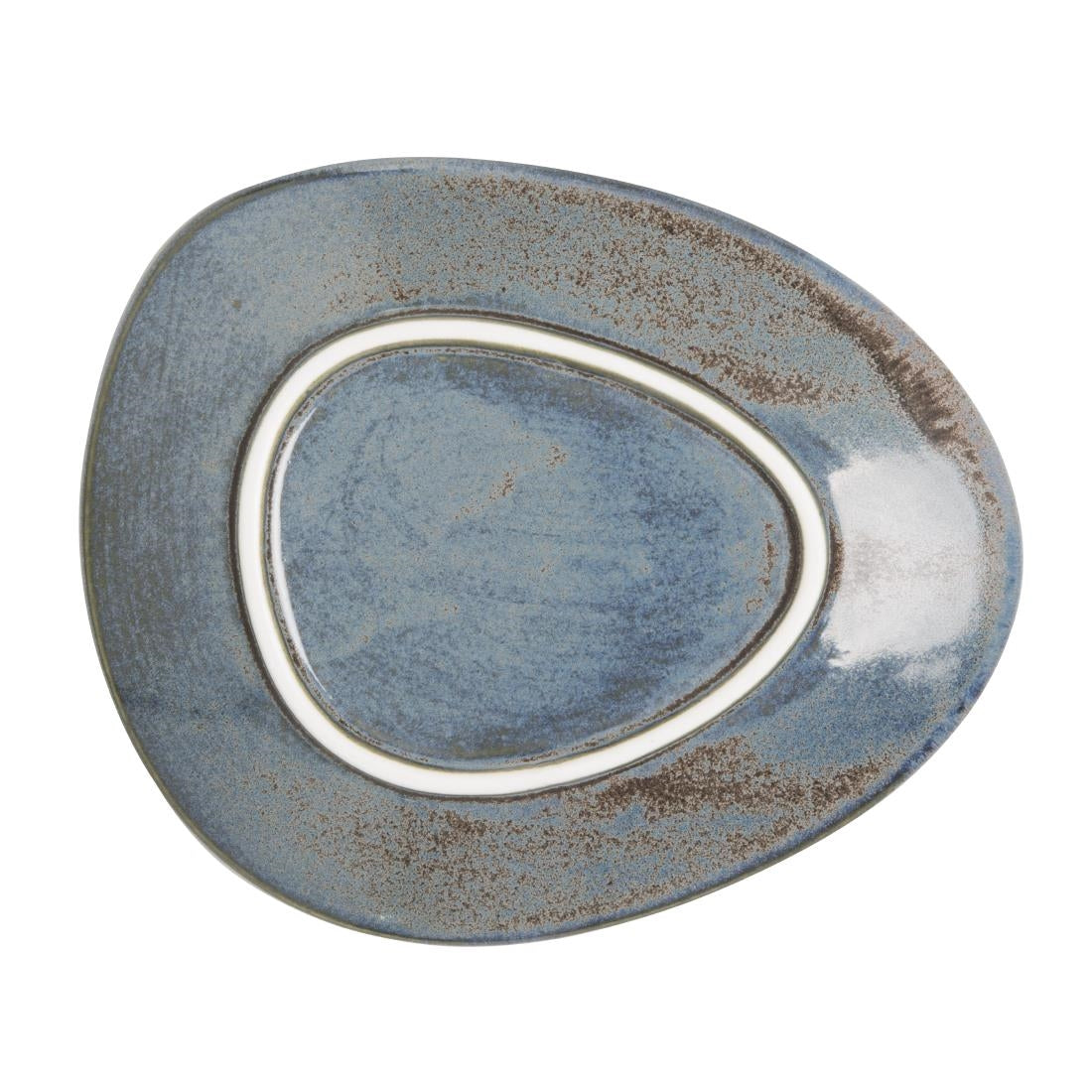 Assiettes triangulaires Olympia Ember Blue 308mm (lot de 4)