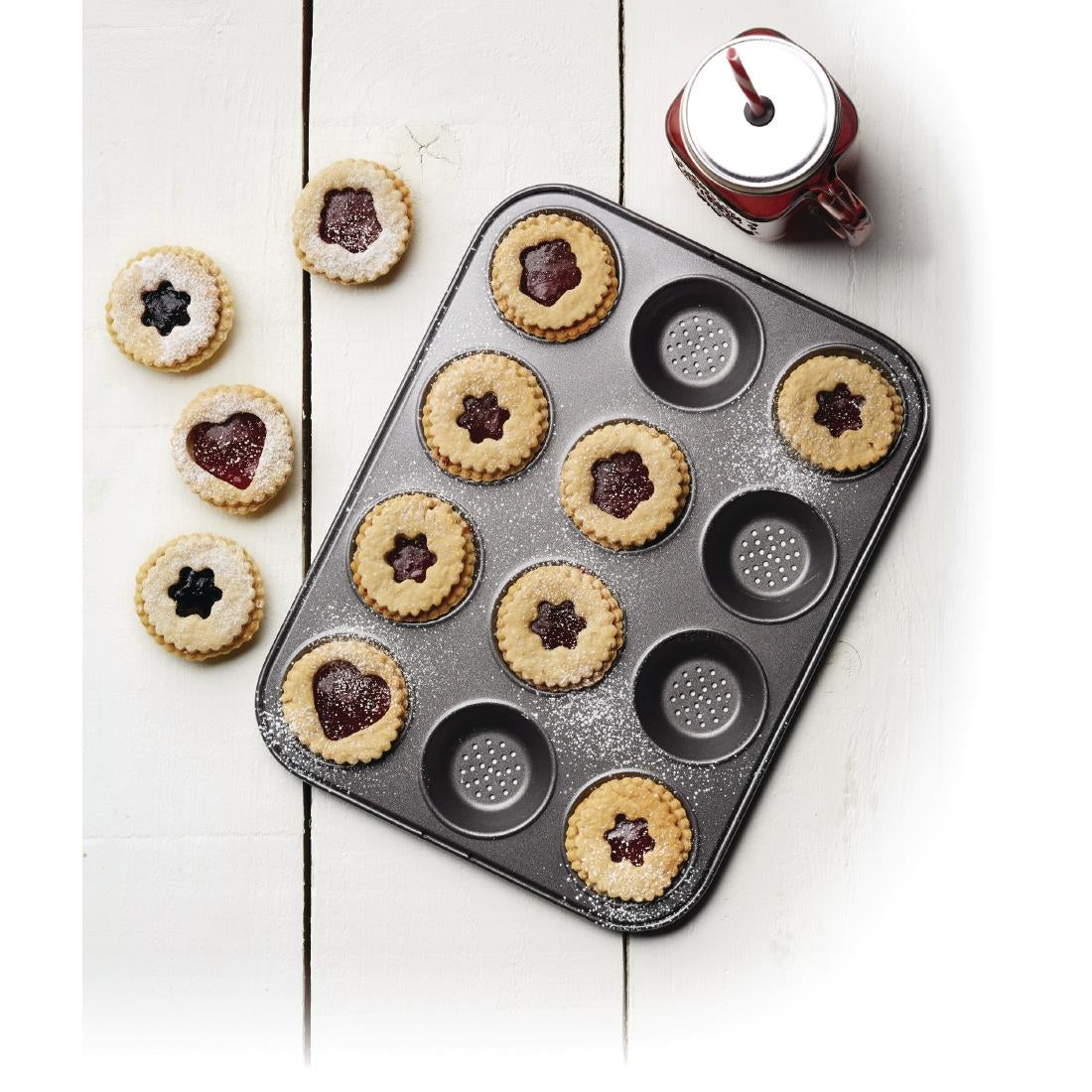 Plaque à pâtisserie antiadhésive Masterclass Crusty Bake 12 godets