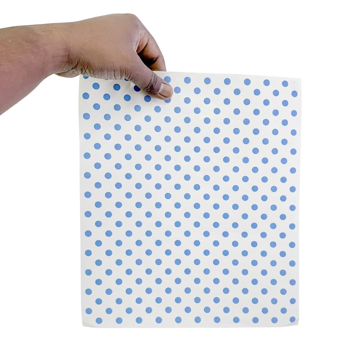 Papier d'emballage burger Fiesta Compostable points bleus 250x300mm (lot de 200)