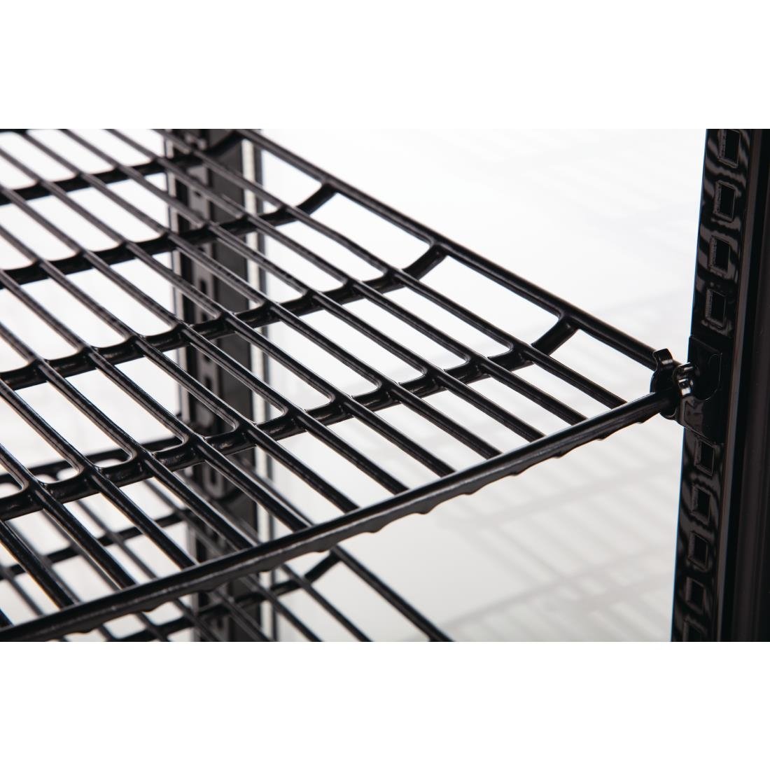 Vitrine réfrigérée porte incurvée économe en énergie Polar série C noire 235L - FRANCE CHR