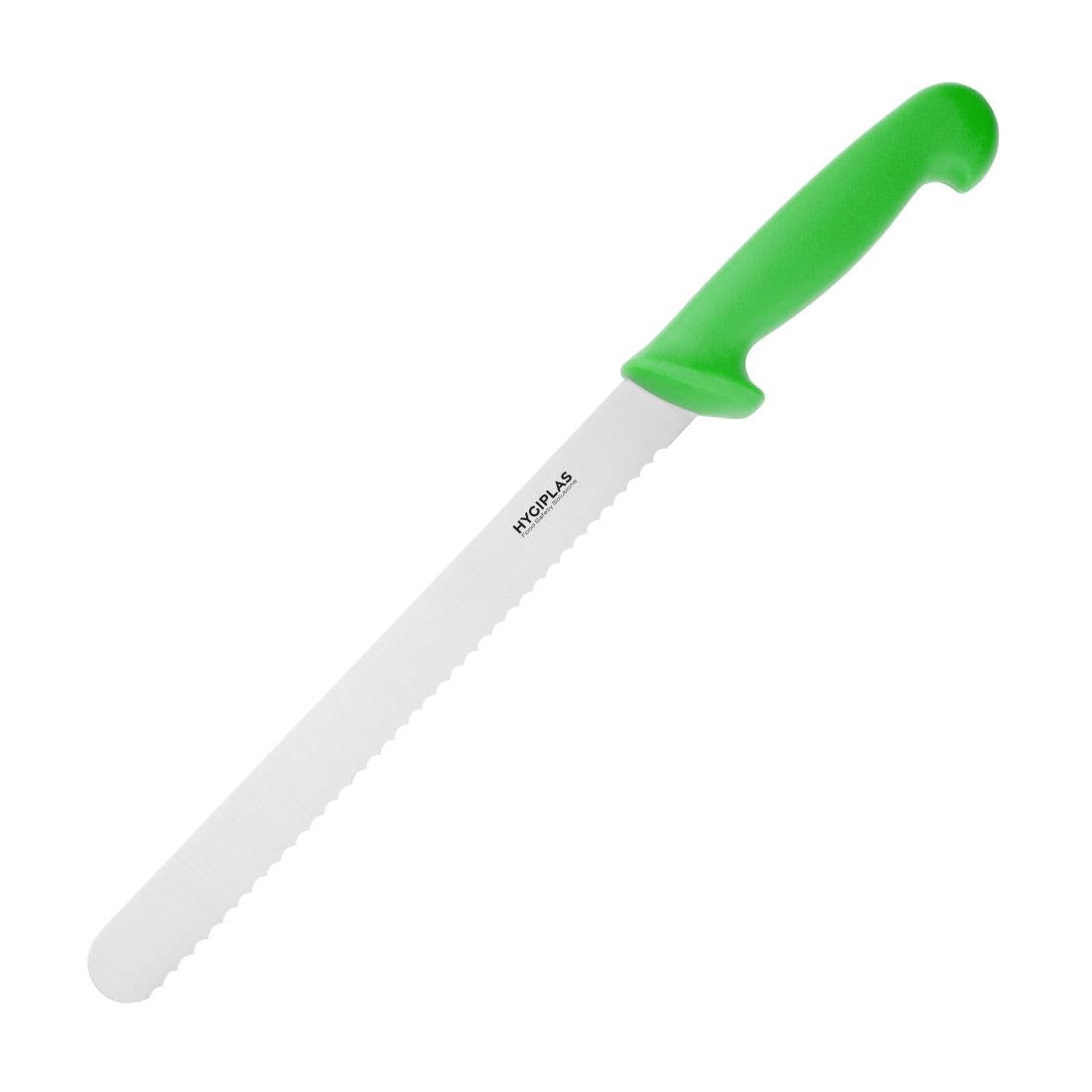 Couteau à trancher denté Hygiplas vert 25cm