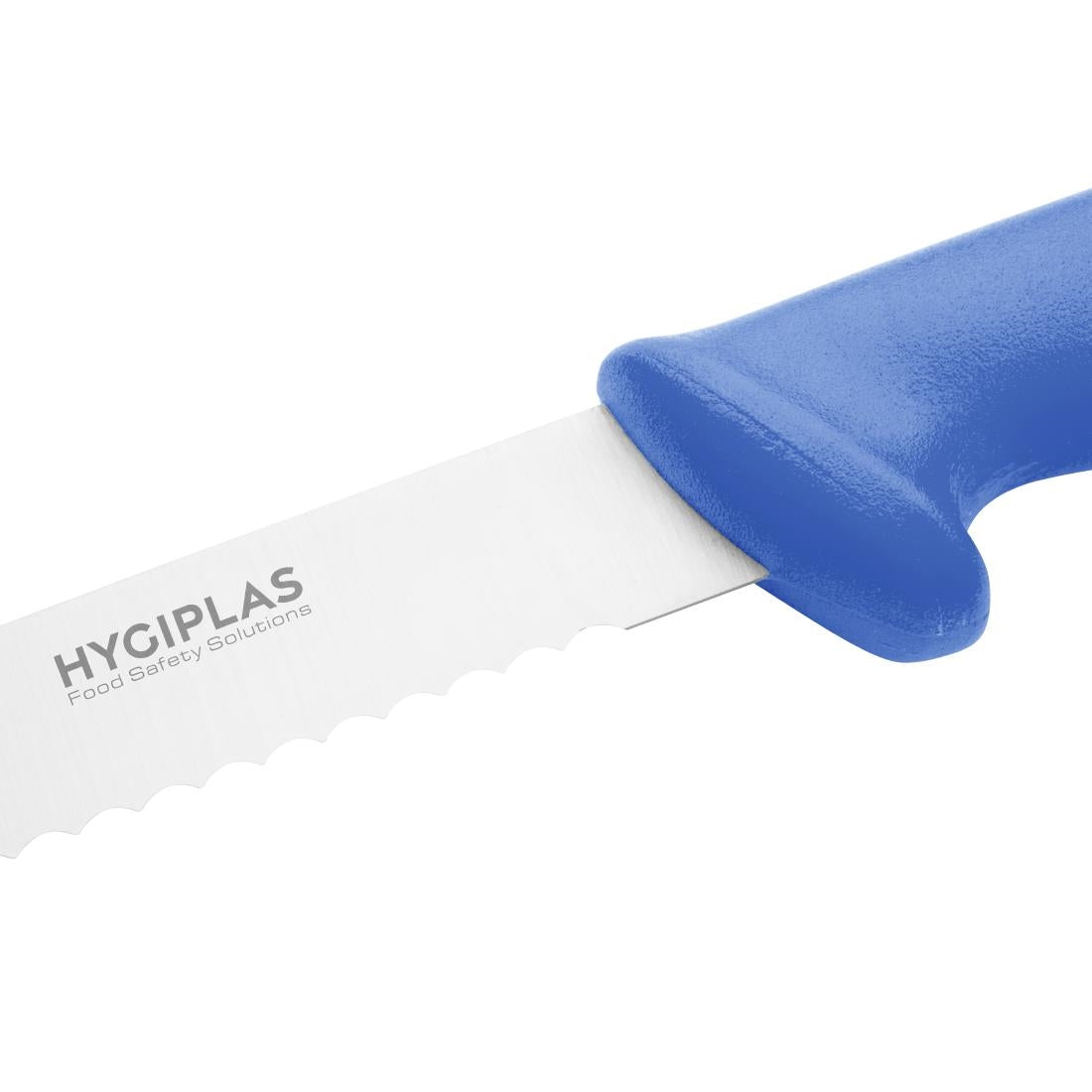 Couteau à trancher denté Hygiplas bleu 25cm