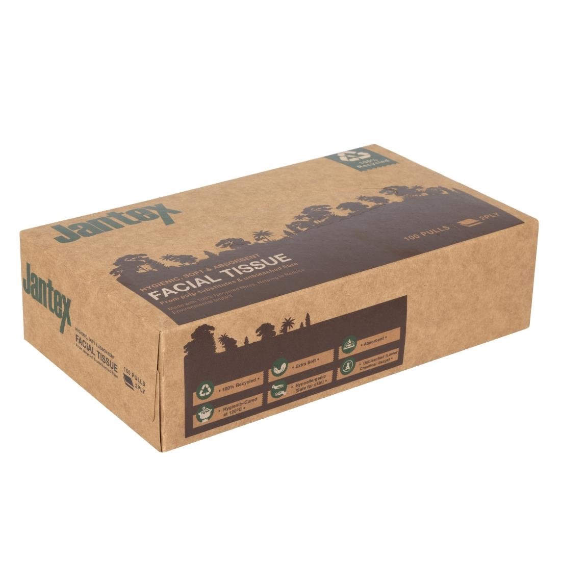 Mouchoirs Jantex Green 100% recyclé 100 feuilles (lot de 36) - NISBETS