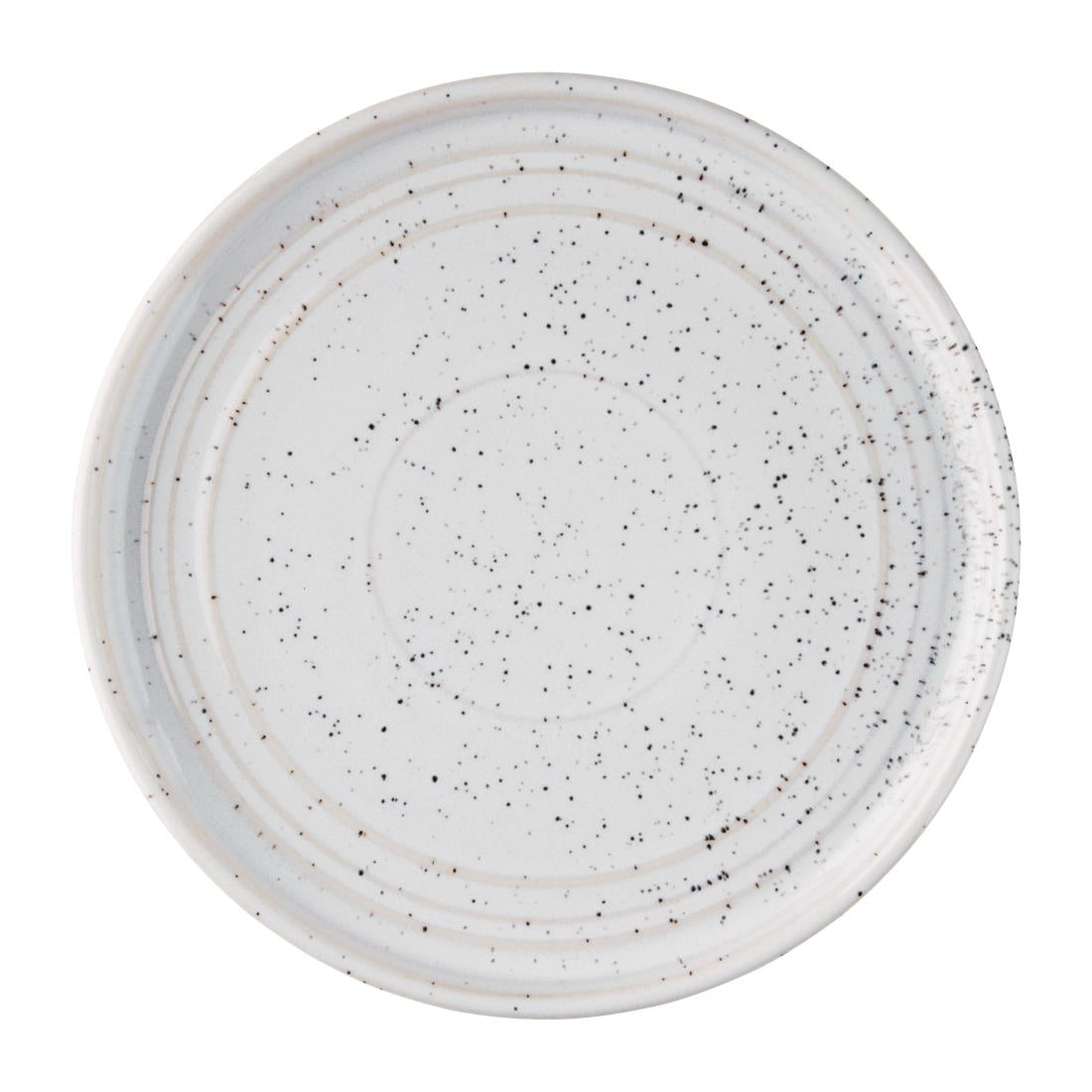 Assiettes plates rondes Olympia Cavolo blanc moucheté 180mm (lot de 6)
