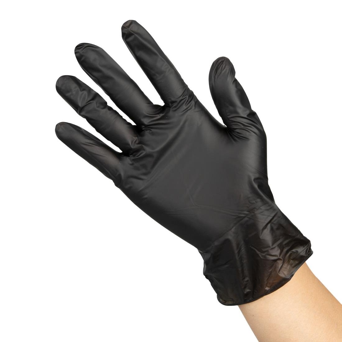 Gants vinyle non poudrés Hygiplas noirs (lot de 100) - Taille XL