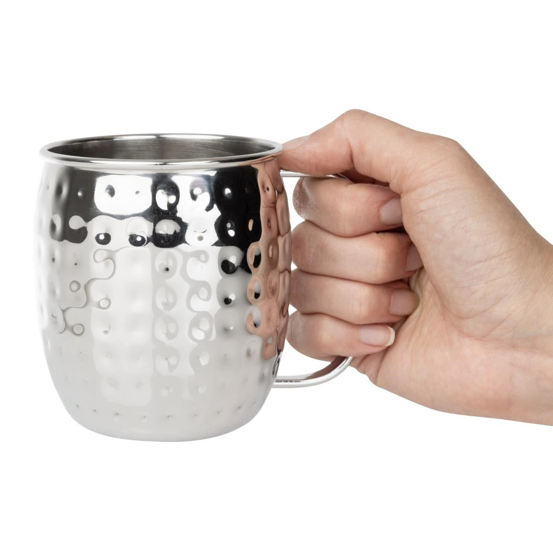 Mugs en acier inoxydable martelé Olympia Barware 440ml