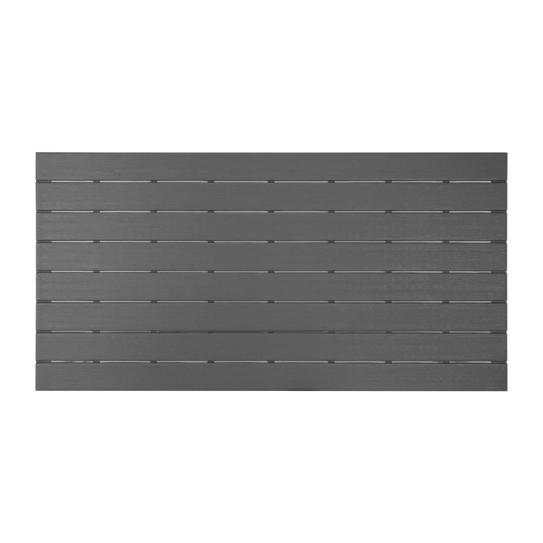 Table d'extérieur à lattes Bolero Valletta grise 1560mm