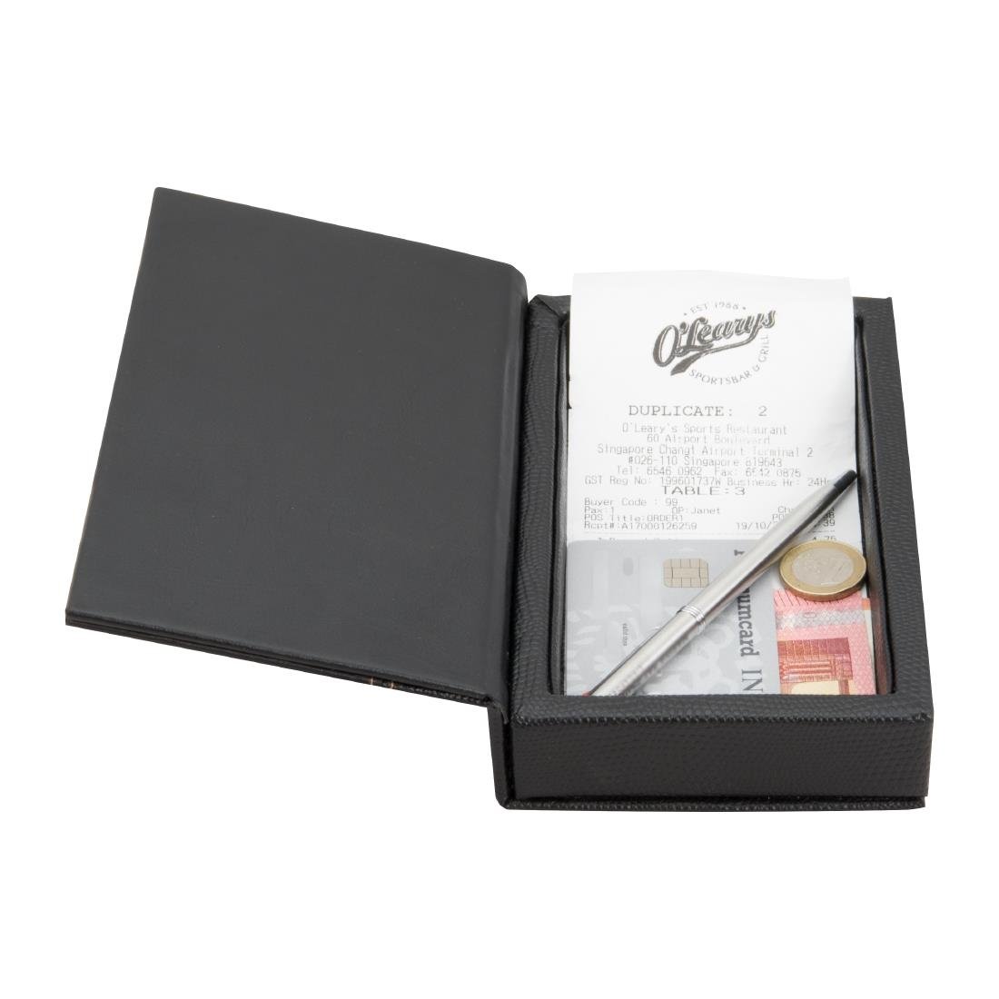 Coffret porte-addition en cuir Securit Trendy noir
