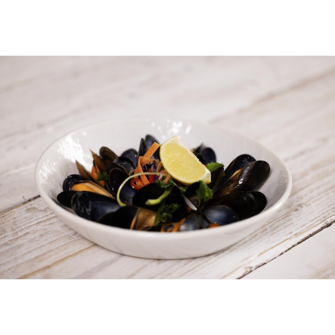 Bols plats Olympia Denim White 220 mm (lot de 6)