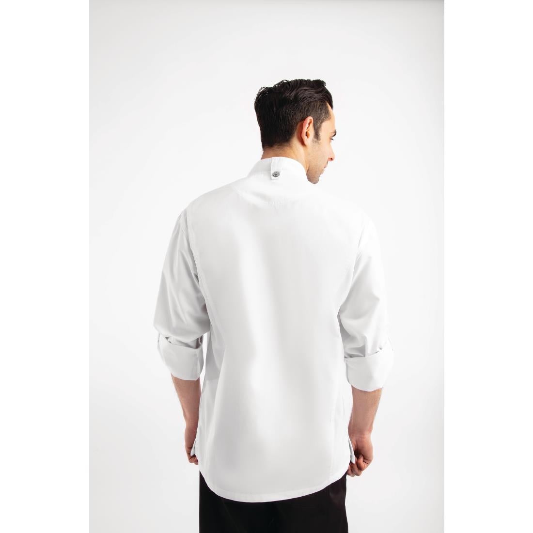 Veste de cuisine mixte légère à fermeture éclair Hartford Chef Works Urban blanche - NISBETS