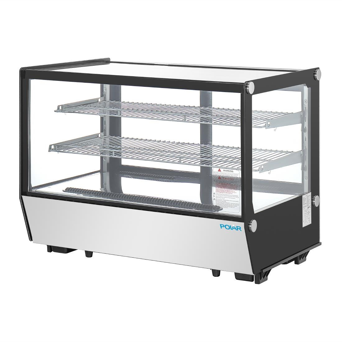 Vitrine de comptoir positive Polar Série G carrée noire 160L
