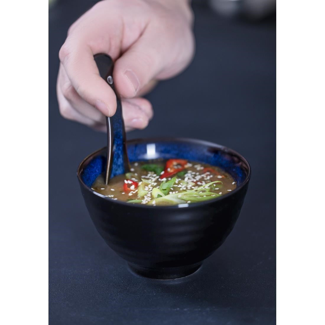 Cuillères à soupe Olympia Luna bleu nuit (lot de 12)