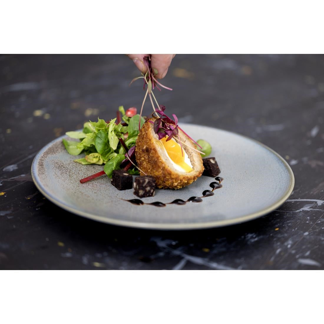 Assiettes plates Olympia Ember Blue 230mm (lot de 6)