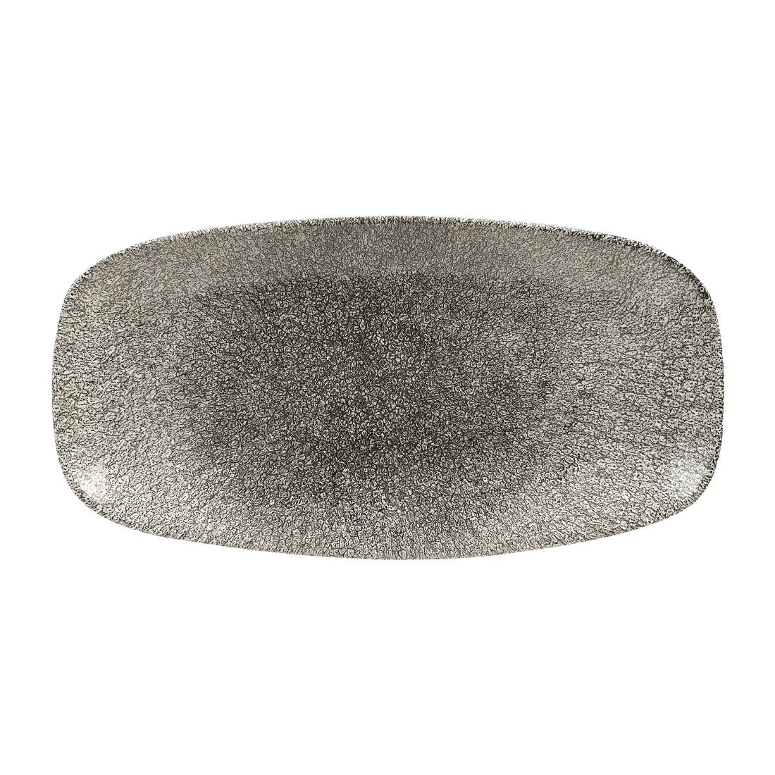 Assiettes oblongues Churchill Studio Prints Raku Quartz Black 298mm (Lot de 12)