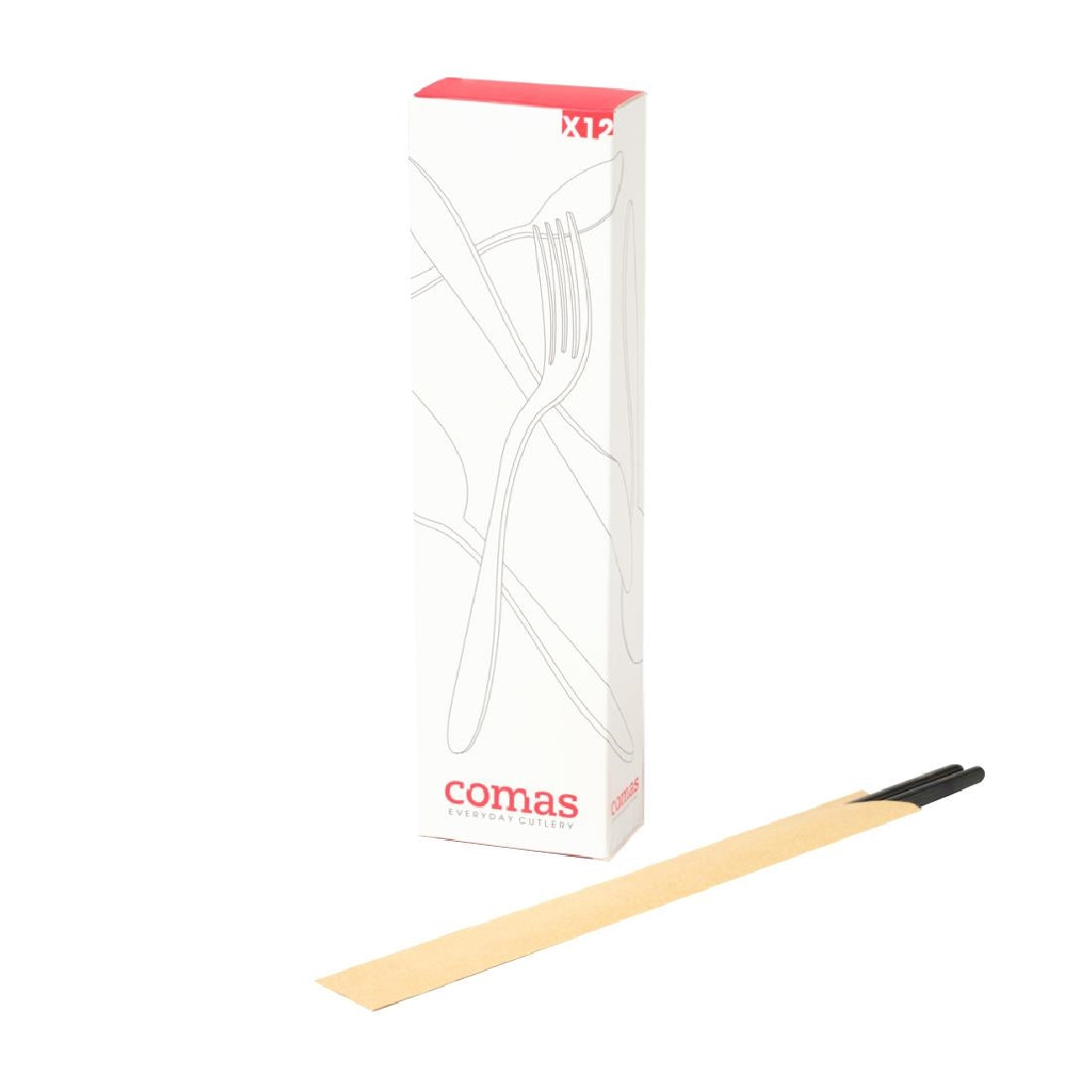 Set de baguettes réutilisables en inox 18/10 PVD Comas noires (lot de 12)