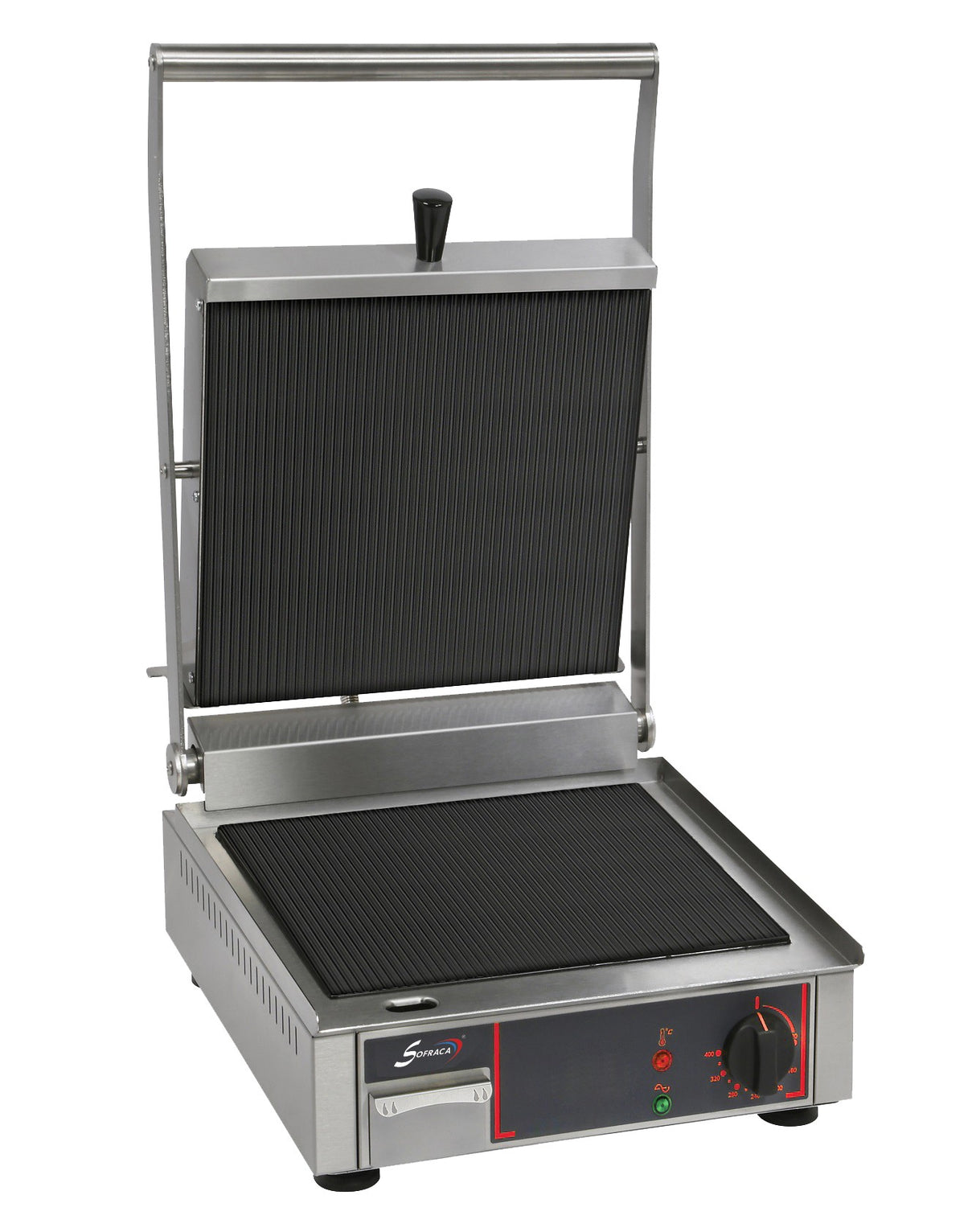 Grill vitrocéramique électrique simple - Plaques inf. et sup. rainurée - 10192VRR