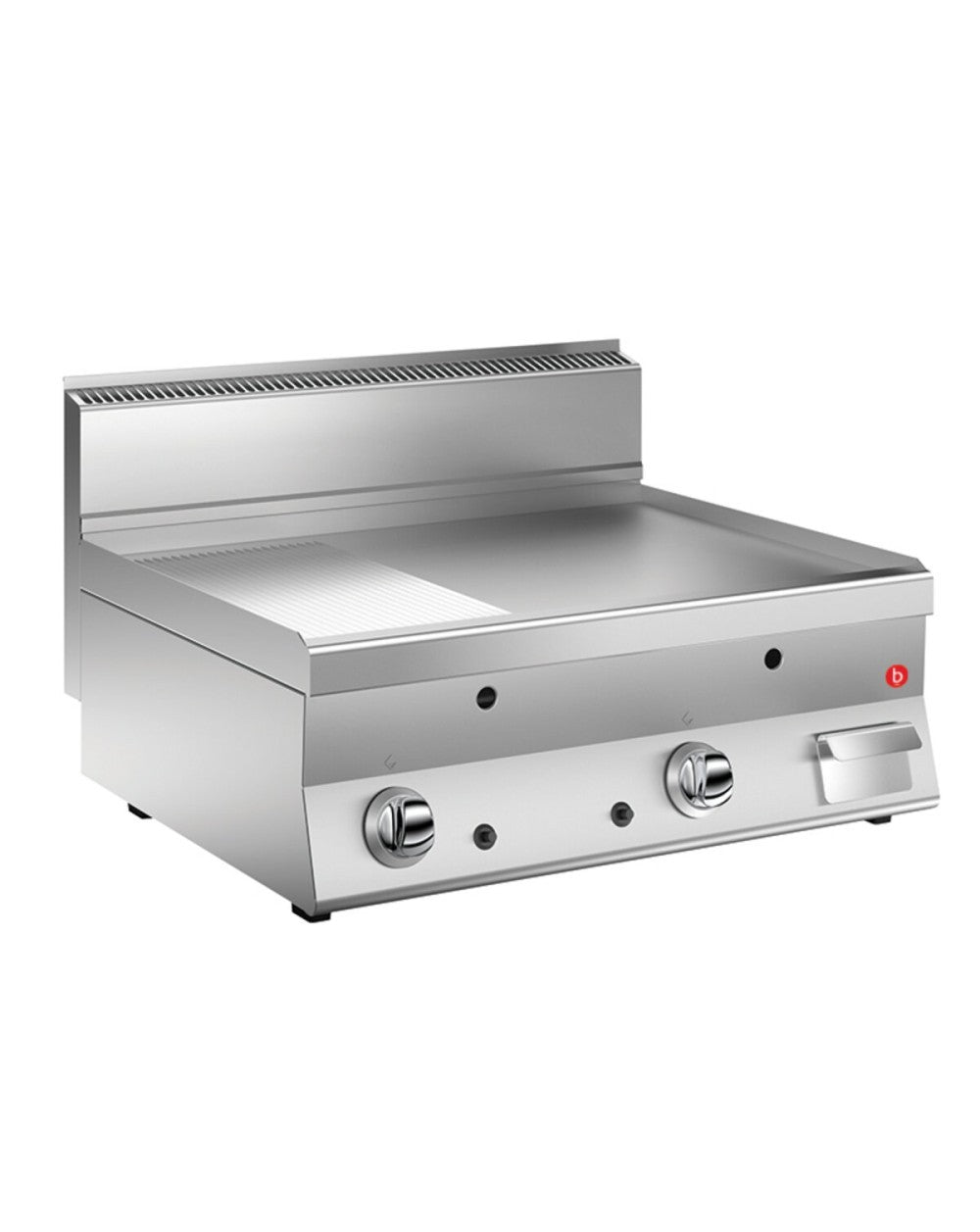 Grillade gaz - Plaque 2/3 lisse 44 dm² - AISI 430 - 796 x 555 mm - Gamme 650 - 60FTTG823 - Baron