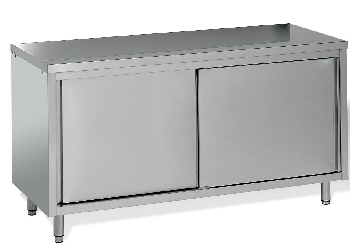 Meuble de rangement inox profondeur 700 mm - Longueur 1600 mm - Central simple face - MR16T