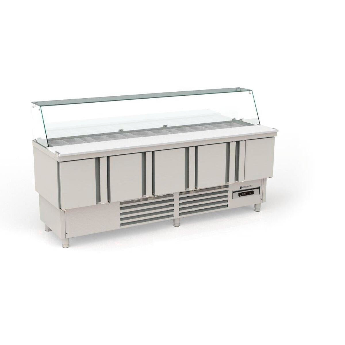 Meuble de préparation 700 positif - 5 portes - MFK-220 - CODIGEL