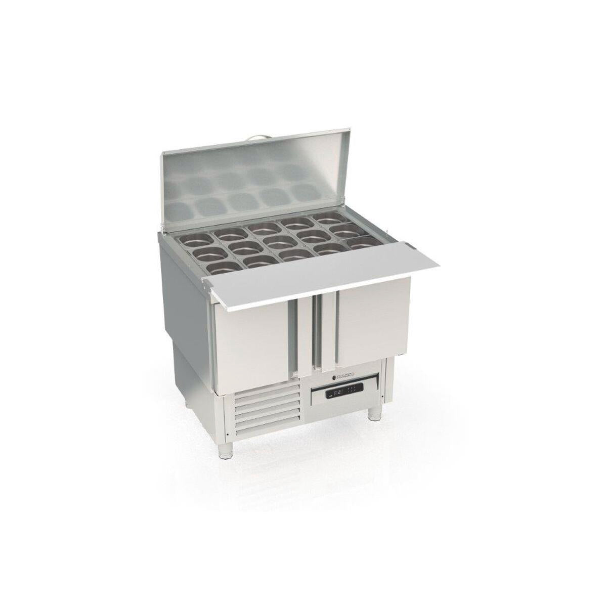 Meuble saladette 700 positif - 2 portes - MFS-100 - CODIGEL