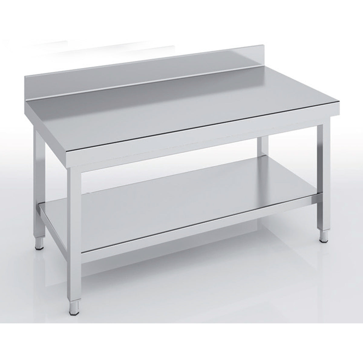 Table soubassement adossée série 600 en inox - MMBD60-130 - CODIGEL