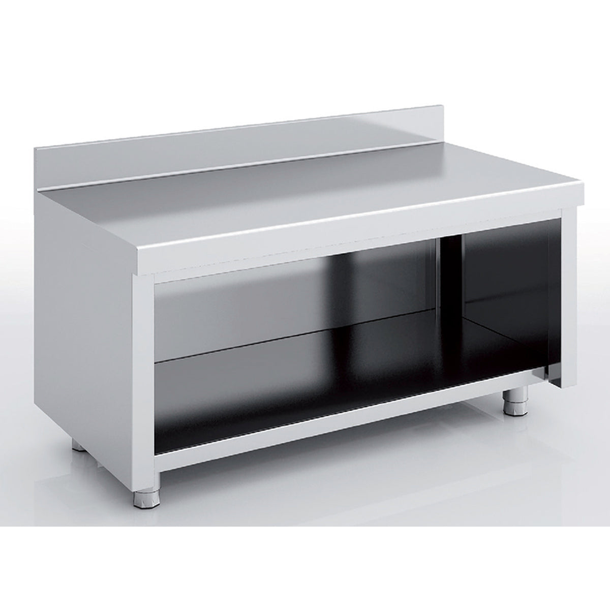 Meuble neutre en inox - Côté ouvert - MNAB70-160M - CODIGEL