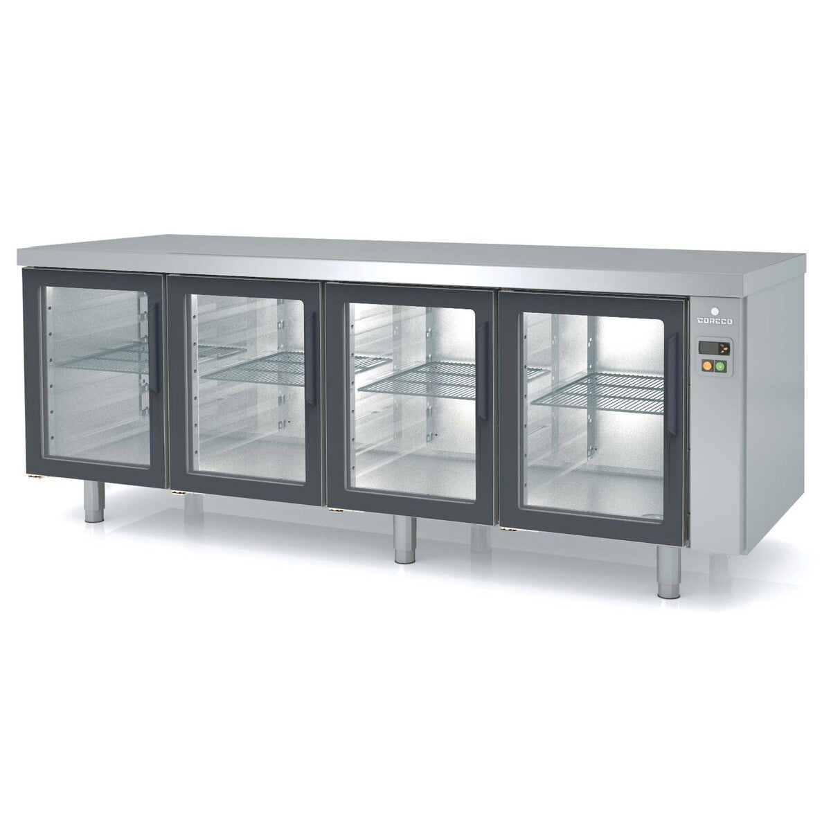 Meuble 800 positif sans groupe 4 portes vitrées - MRPPV-220 - CODIGEL