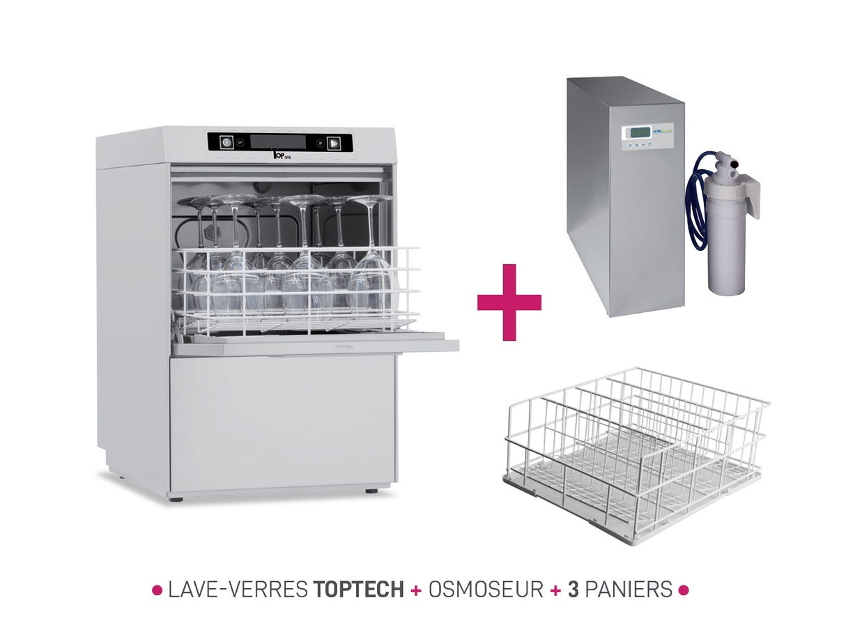 PACK TOUT EN 1 - Lave-verres 400 X 400 avec osmoseur - TOPTECH420SE - COLGED