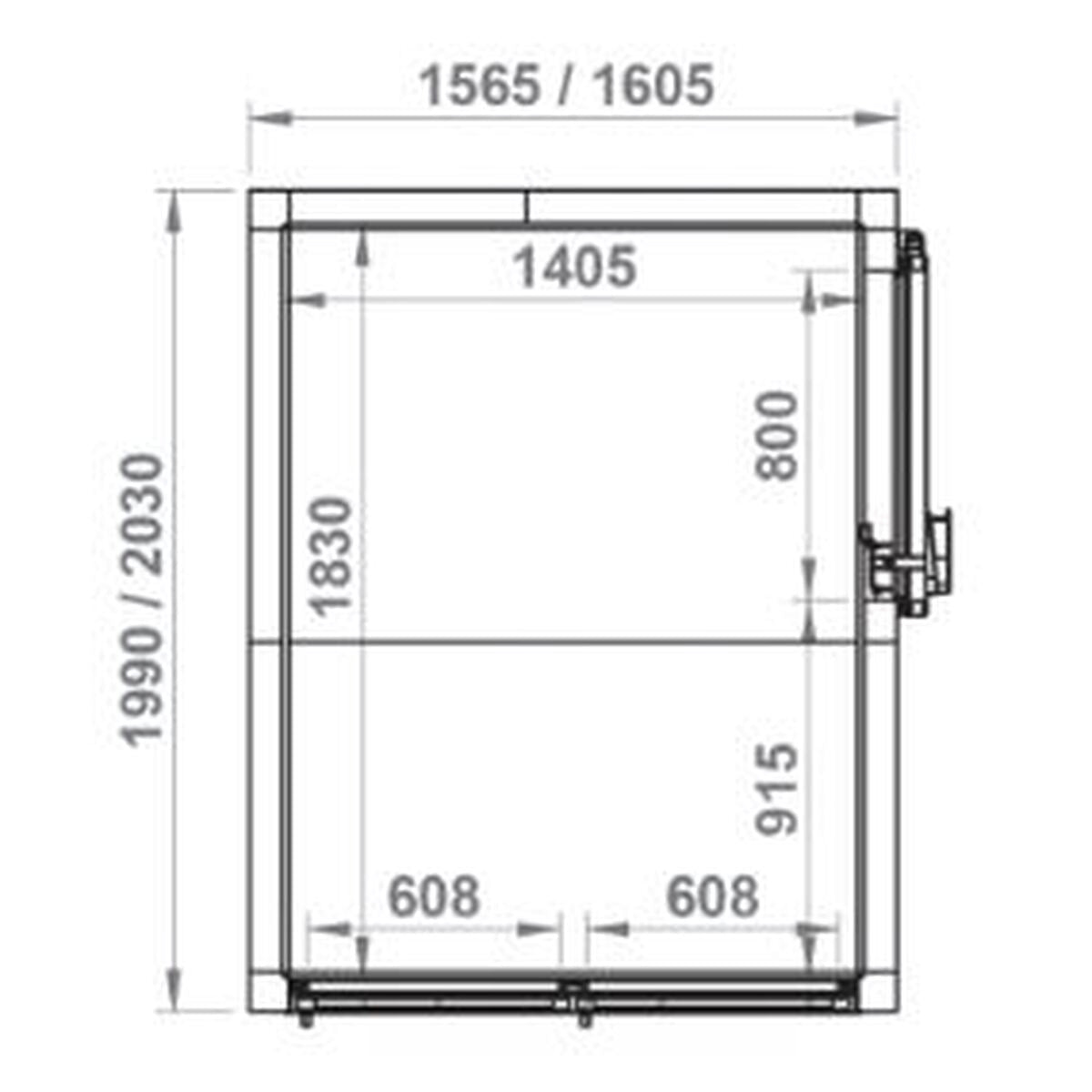Chambre froide positive portes vitrées 1565x1990x2560 - RFM2R-PC-C - CODIGEL